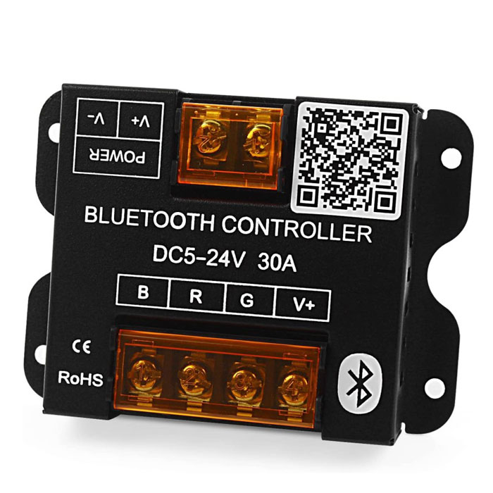 Bluetooth RGB LED Controller - Smartphone Compatible - 10 Amps/Channel - Optional RF Remote