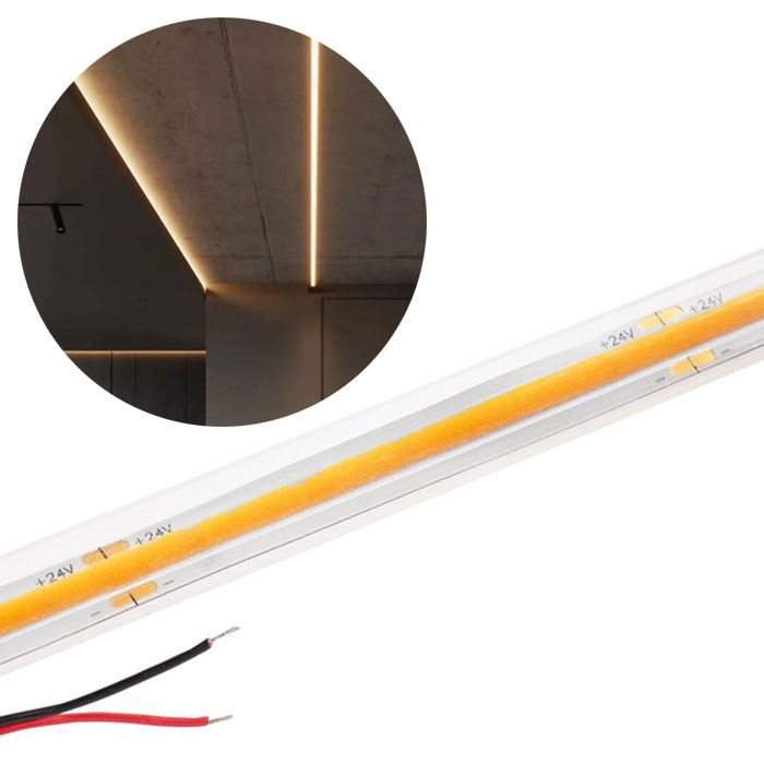 5m White COB LED Strip Light - COB Series LED Tape Light - High CRI - 24V - IP65