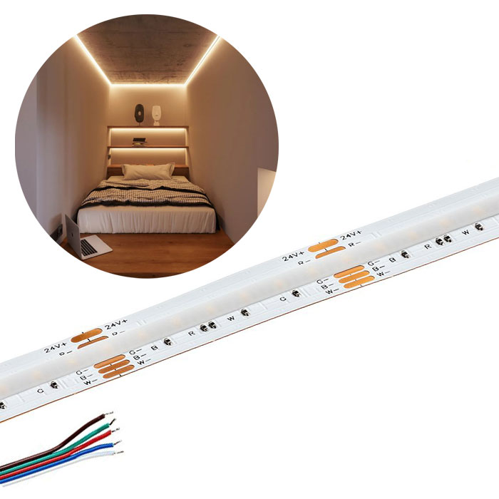 5m RGB+White COB LED Strip Light - COB Series LED Tape Light - IP20 - 24V - RGB+Cool White / RGB+Natural White / RGB+Warm White