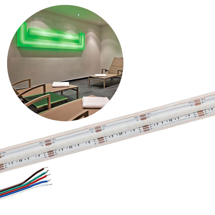 5m RGB+White COB LED Strip Light - COB Series LED Tape Light - IP65 - 24V - RGB+Cool White / RGB+Natural White / RGB+Warm White