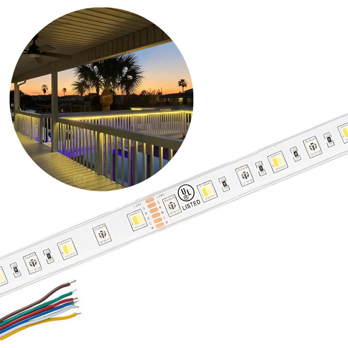 5m RGB+CCT LED Strip Light - Color-Changing LED Tape Light - 12V / 24V - IP67 Waterproof - RGB+CCT - 196.9in (16.40ft)