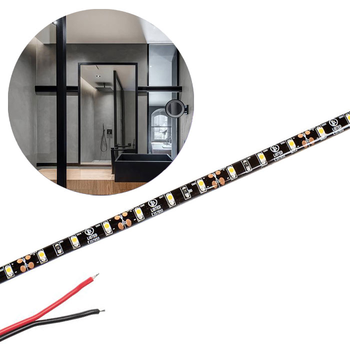 5m Single Color LED Black PCB Strip Light - Eco Series Tape Light - Dimmable - 12V - IP64 - 3000K / 4000K / 6500K