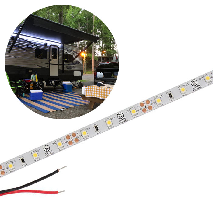 5m White Weatherproof LED Strip Light - Eco Series Tape Light - IP64 - 12V / 24V