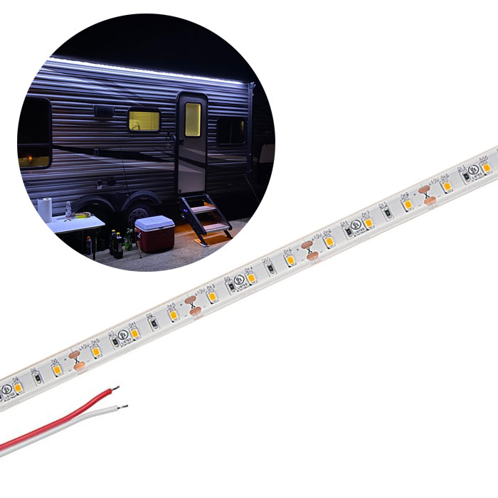 5m White LED Strip Light - HighLight Series Tape Light - 12V / 24V - IP67 Waterproof