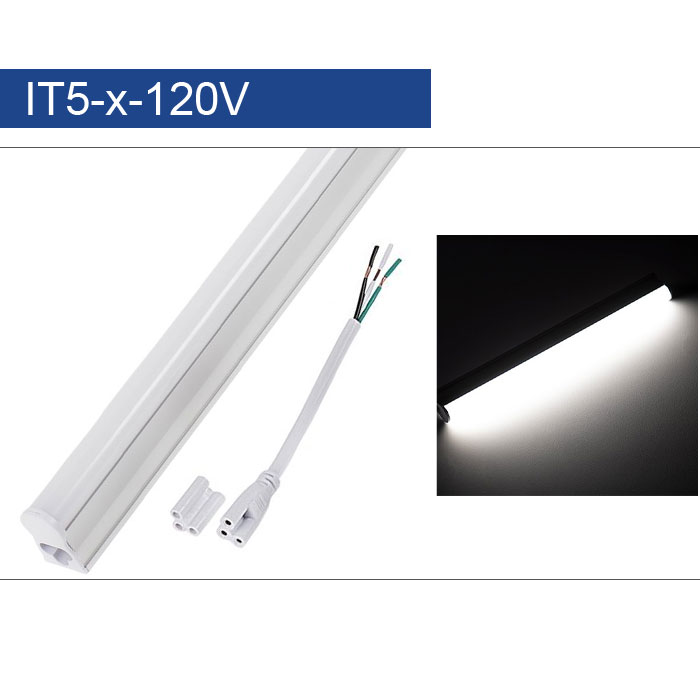 LED T5 Integrated Light Fixtures - Linkable Linear LED Task Lights - 120V - 575 lm/ft