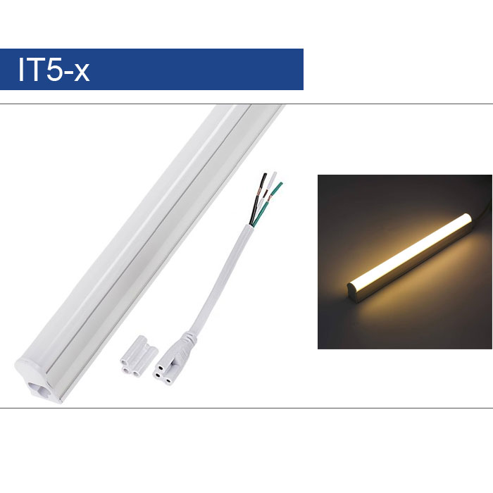 LED T5 Integrated Light Fixtures - Linkable Linear LED Task Lights - 455 lm/ft