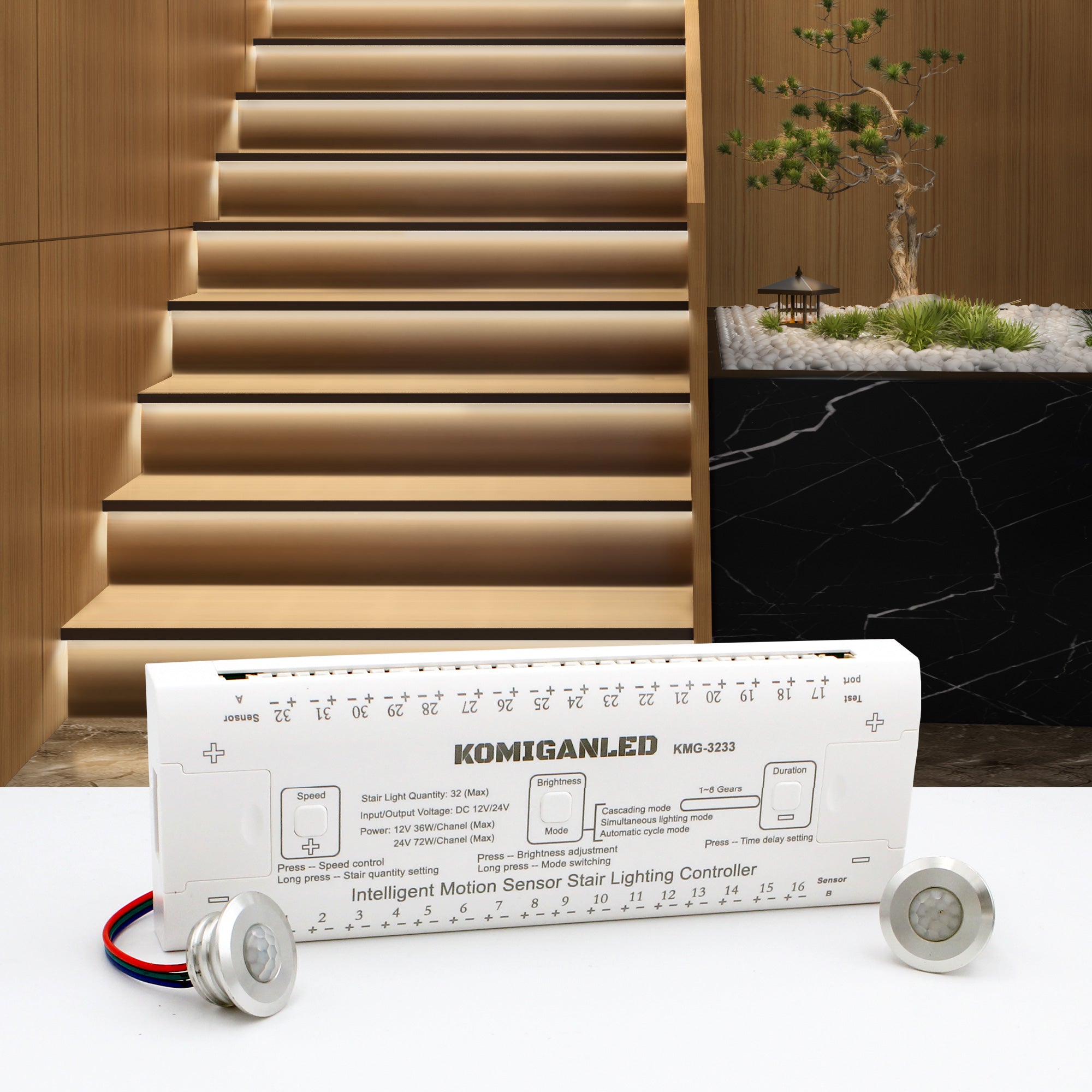 Intelligent Motion Sensor LED Stair Lighting Controller - KLUS-3233