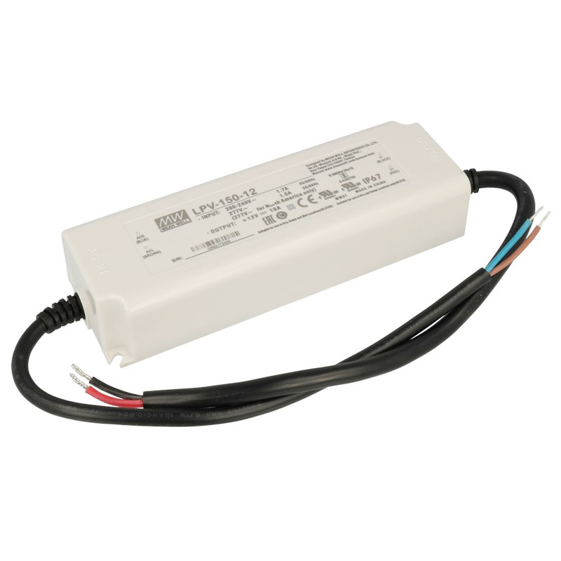 Mean Well LED Switching Power Supply - LPV Series 120W Single Output LED Power Supply - 12V DC - 200-277 VAC - 120W