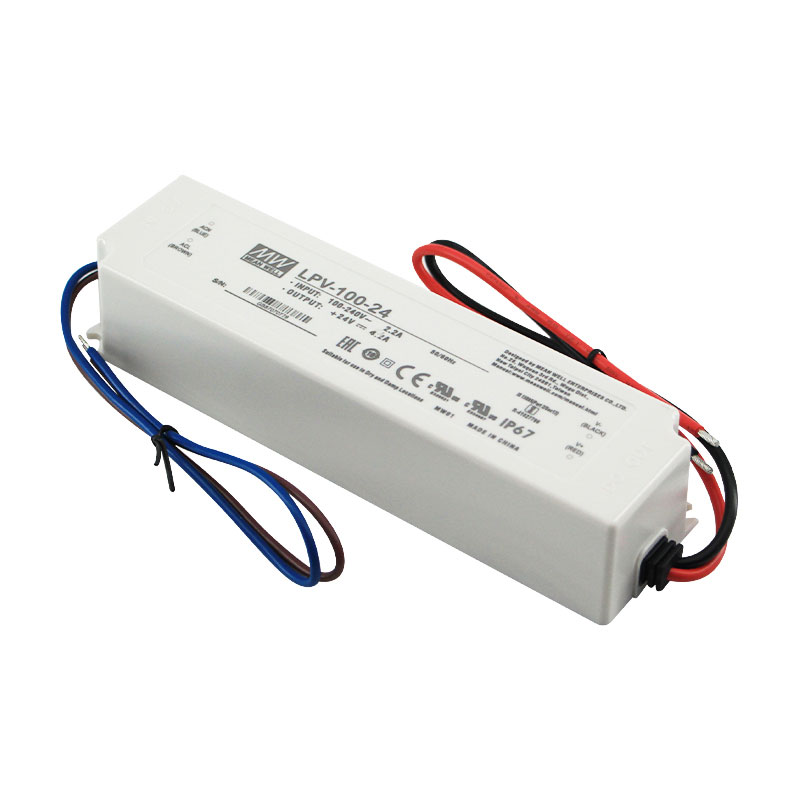 Mean Well LED Switching Power Supply - LPV Series 20-100W Single Output LED Power Supply - 24V DC