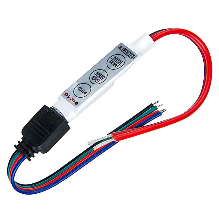 Mini RGB LED Controller - Dynamic Color-Changing Modes - 4 Amps/Channel - Mini RGB LED Controller