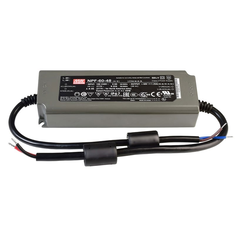 Mean Well LED Switching Power Supply - PWM Series 60-200W LED Power Supply - 48V Dimmable