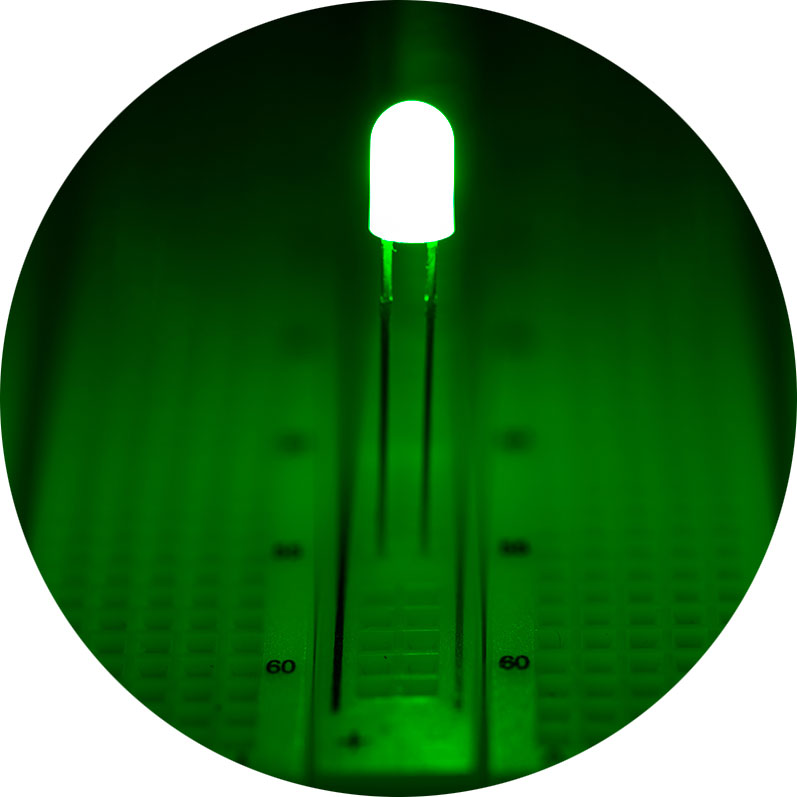 5mm Green LED - 510 nm - T1 3/4 LED w/ 360 Degree Viewing Angle