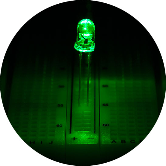 5mm Green LED - 524 nm - T1 3/4 LED w/ 23 Degree Viewing Angle