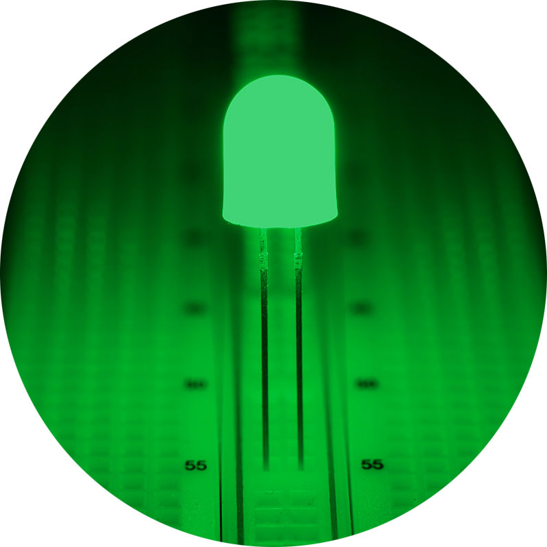 8mm Green LED - 510 nm - 360 Degree Viewing Angle