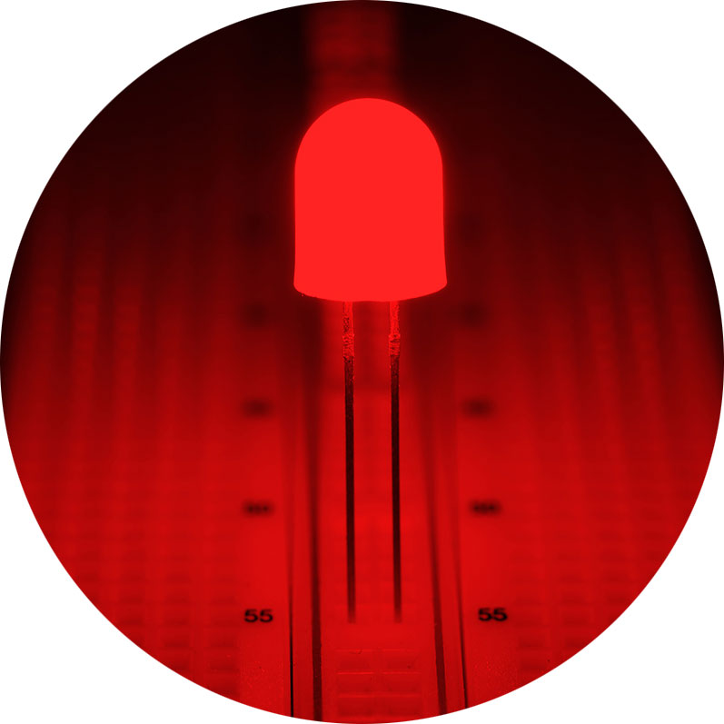 8mm Red LED - 625 nm - 360 Degree Viewing Angle