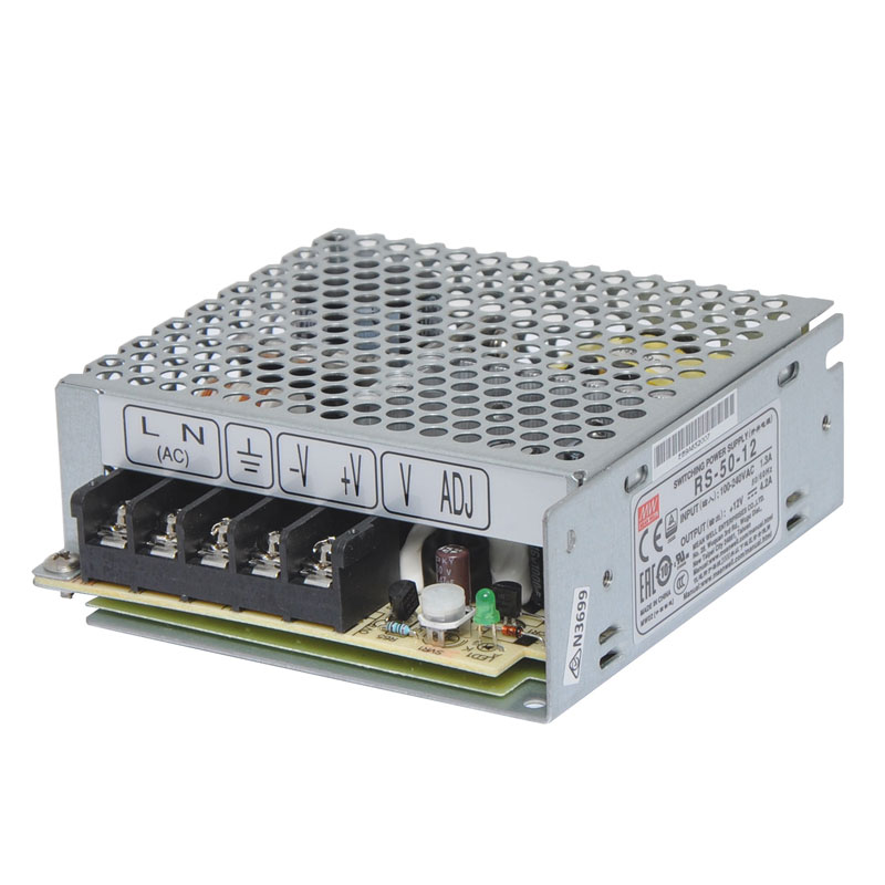 Mean Well LED Switching Power Supply - RS Series 50W Enclosed LED Power Supply - 12V DC