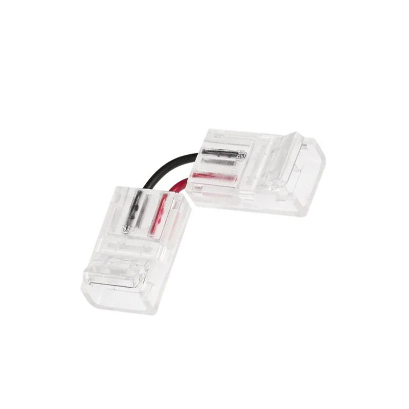 Solderless Clamp-On Left / Right 'L' Wire Connector - 10mm Single Color LED Strip Lights