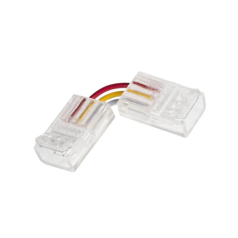 Solderless Clamp-On Left / Right L Wire Connector - 10mm Tunable White LED Strip Lights