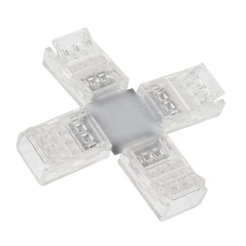 Solderless Clamp-On Cross Connector for 10mm Tunable White LED Strip Lights