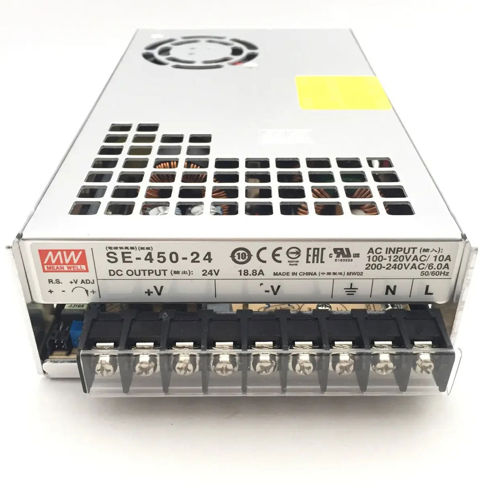 Mean Well LED Switching Power Supply - SE Series 100-1000W Enclosed Power Supply - 24V DC - 450 Watt - 24VDC