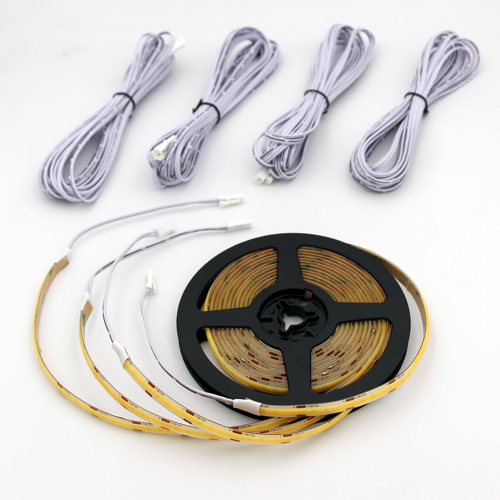 4 Pack Cuttable COB LED Strip Lights with 19.7ft Long Extension Cable