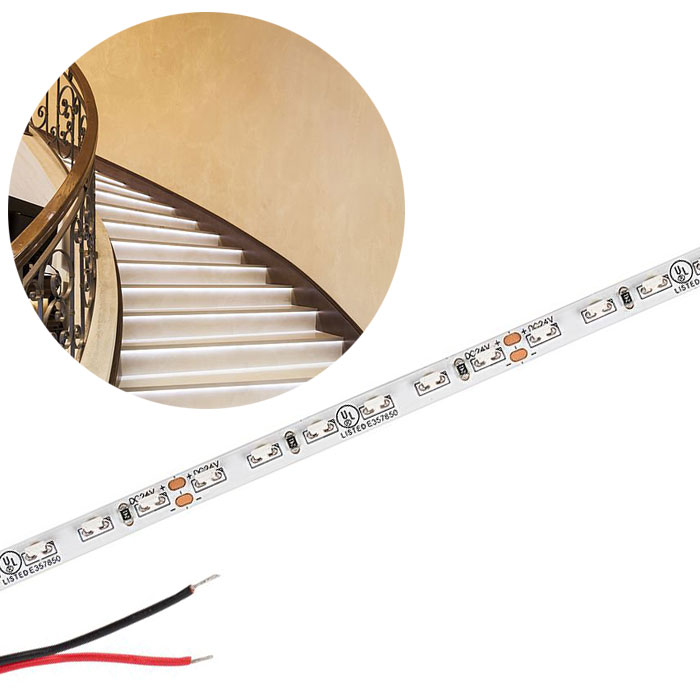 5m White LED Side Emitting Strip Light - 24V - IP20