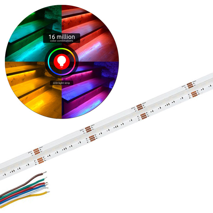 5m RGB+CCT COB LED Strip Light - COB Series LED Tape Light - IP20 - 24V