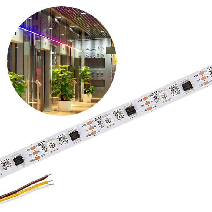 3m Digital RGB LED Strip Light - Single Addressable Color-Chasing LED Tape Light - 5V - IP20 - RGB