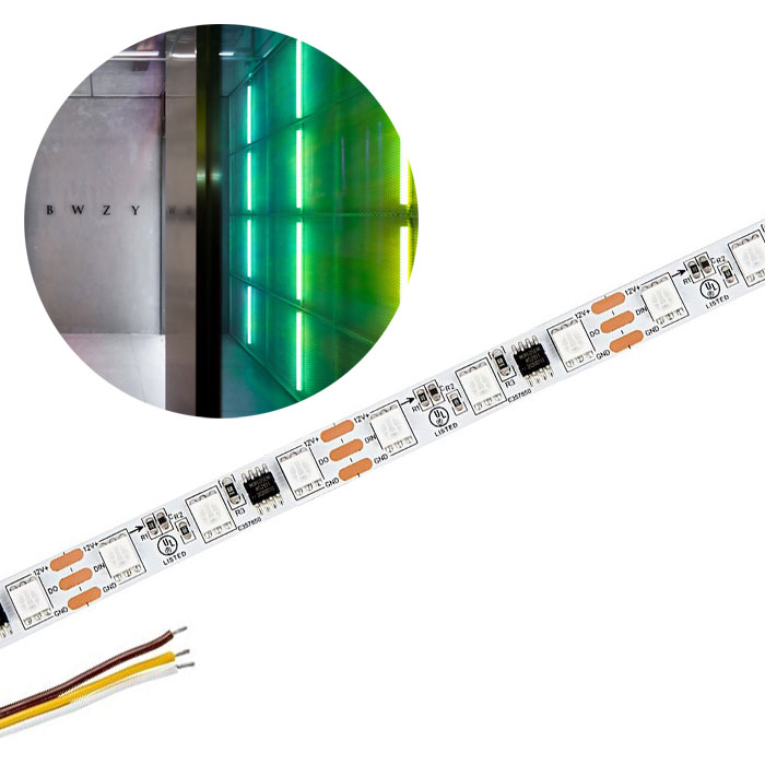 5m Digital RGB LED Strip Light - 18 LEDs/ft - Addressable Color-Chasing LED Tape Light - 12V - IP20 - RGB